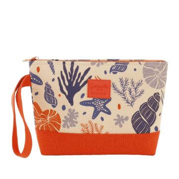 Pochette da donna con stampa marina, cinturino e b