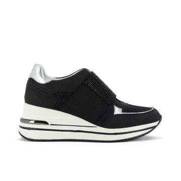 Sneakers nere senza lacci con banda elastica stras