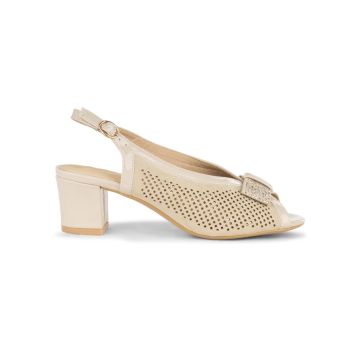 Sandali comfort beige da donna con tacco 6 cm Casual Comfort