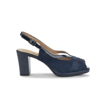 Sandali comfort blu da donna effetto scamosciato c