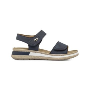 Sandali comfort blu da donna con chiusura a strapp