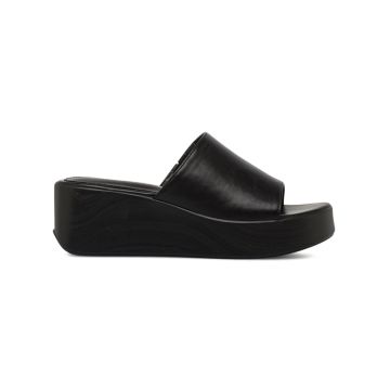 Sandali neri con zeppa 7 cm da donna a fascia Marinaseval