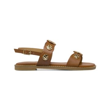 Sandali bassi marroni Alesya da donna con maxi borchie