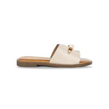 Ciabattine a fascia beige da donna con pietre Alesya