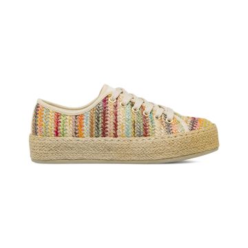 Sneakers Estradà beige e multicolor in rafia da d