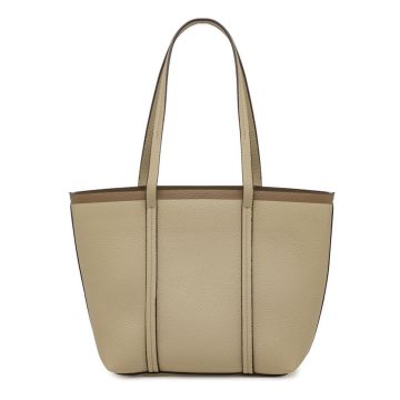 Borsa shopping beige da donna effetto martellato c