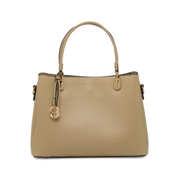 Borsa a mano beige da donna con tracolla removibile e logo Obsel
