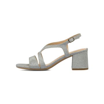Sandali argento glitter Alesya da donna con tacco largo medio