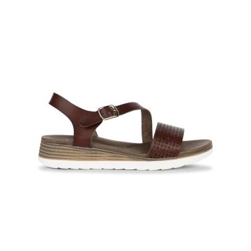 Sandali casual marroni da donna con cinturino e to