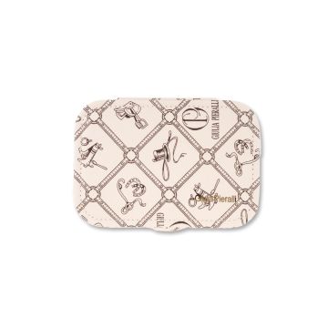 Portafoglio bianco rigido da donna con chiusura clutch