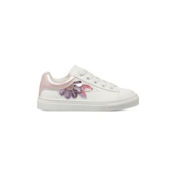 Sneakers bianche Alesya Girl da bambina con fiore