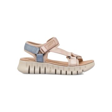 Sandali sportivi da donna beige e azzurri con cint