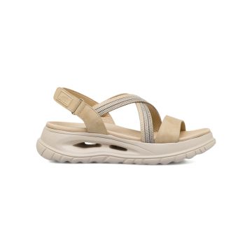 Sandali sportivi beige da donna con cinturini incr