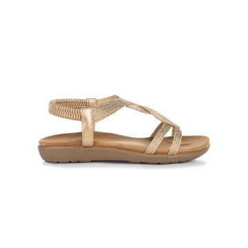 Sandali casual oro da donna con cinturini intrecciati Marinaseval