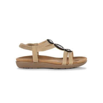 Sandali casual beige da donna con pietre Marinaseval