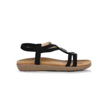 Sandali casual neri da donna con pietre Marinaseval