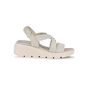 Sandali sportivi con zeppa 6 cm grigi da donna e f
