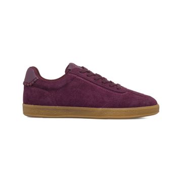 Sneakers bordeaux da donna in pelle scamosciata co