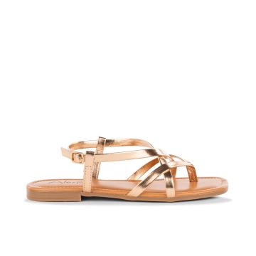 Sandali bassi oro rosa da donna