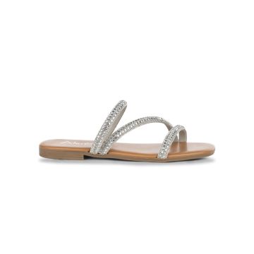 Ciabattine da donna argento con strass Alesya