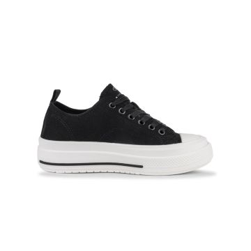 Sneakers Swish Jeans nere da donna in tela con suola platform