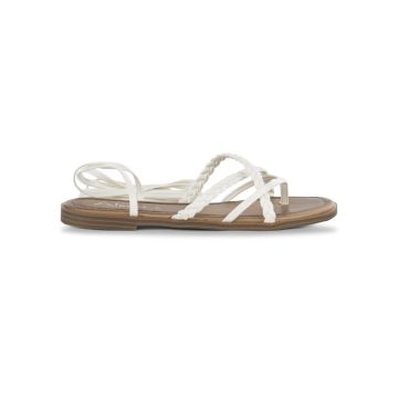 Sandali bassi bianchi da donna alla schiava con ci
