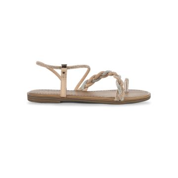 Sandali bassi infradito eleganti oro rosa da donna