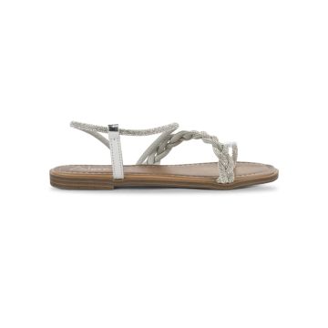 Sandali bassi infradito eleganti da donna argento
