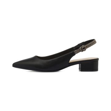 Decolletè slingback Alesya nere da donna a punta