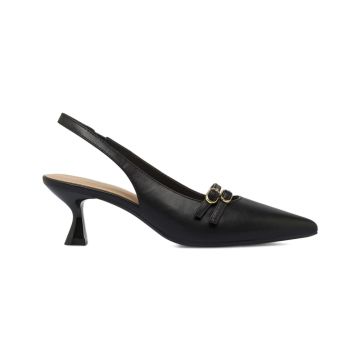 Decolletè slingback Alesya nere da donna a punta