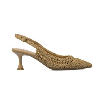 Decolletè slingback Alesya marroni da donna a pun