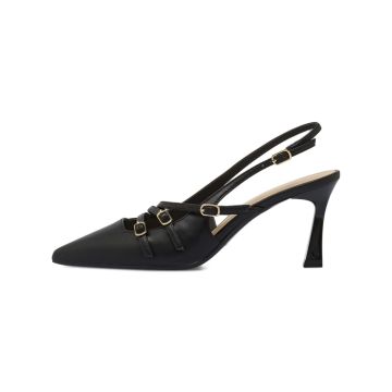 Decolletè slingback Alesya nere da donna a punta