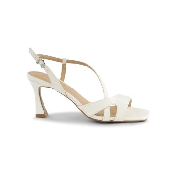 Sandali eleganti da donna bianchi con tacco a rocchetto 8 cm Alesya