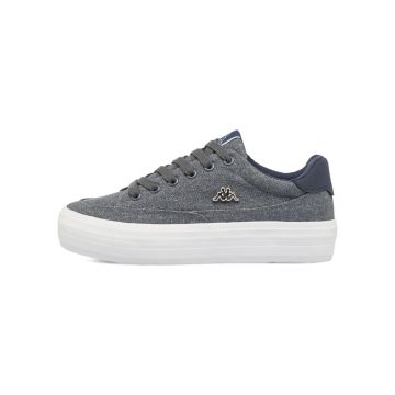 Sneakers tennis Kappa grigie da donna con suola platform e logo in 3D