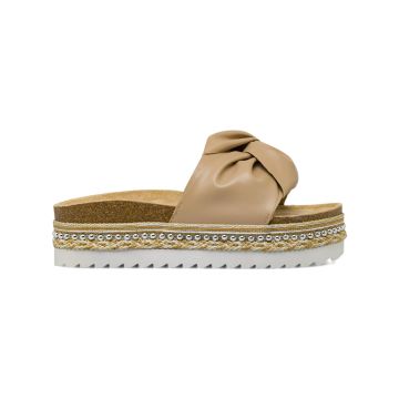 Sandali beige Alesya da donna con platform e fondo effetto sughero