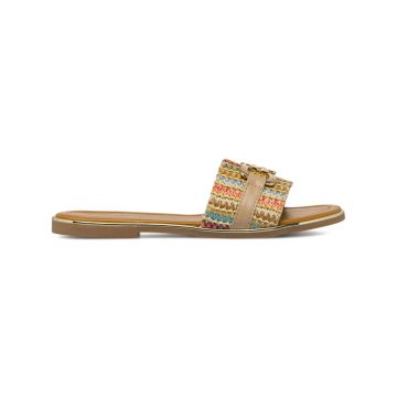 Ciabattine a fascia da donna multicolor e beige ef