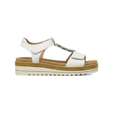 Sandali casual bianchi da donna con zeppa 5 cm e i