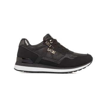 Sneakers nere da donna Basile con inserti glitter e zip decorativa
