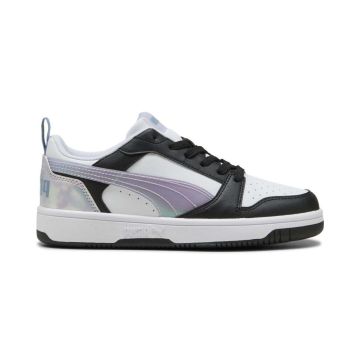 Sneakers basket bianche e nere da ragazza modello Rebound Low con lacci