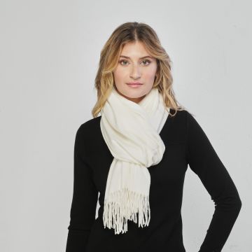 Sciarpa bianca con frange