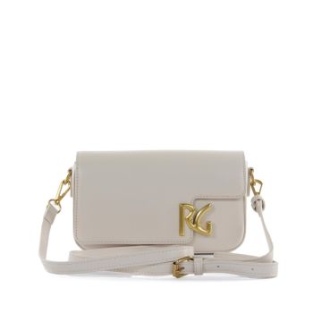 Borsa bianca con maxi logo e tracolla regolabile