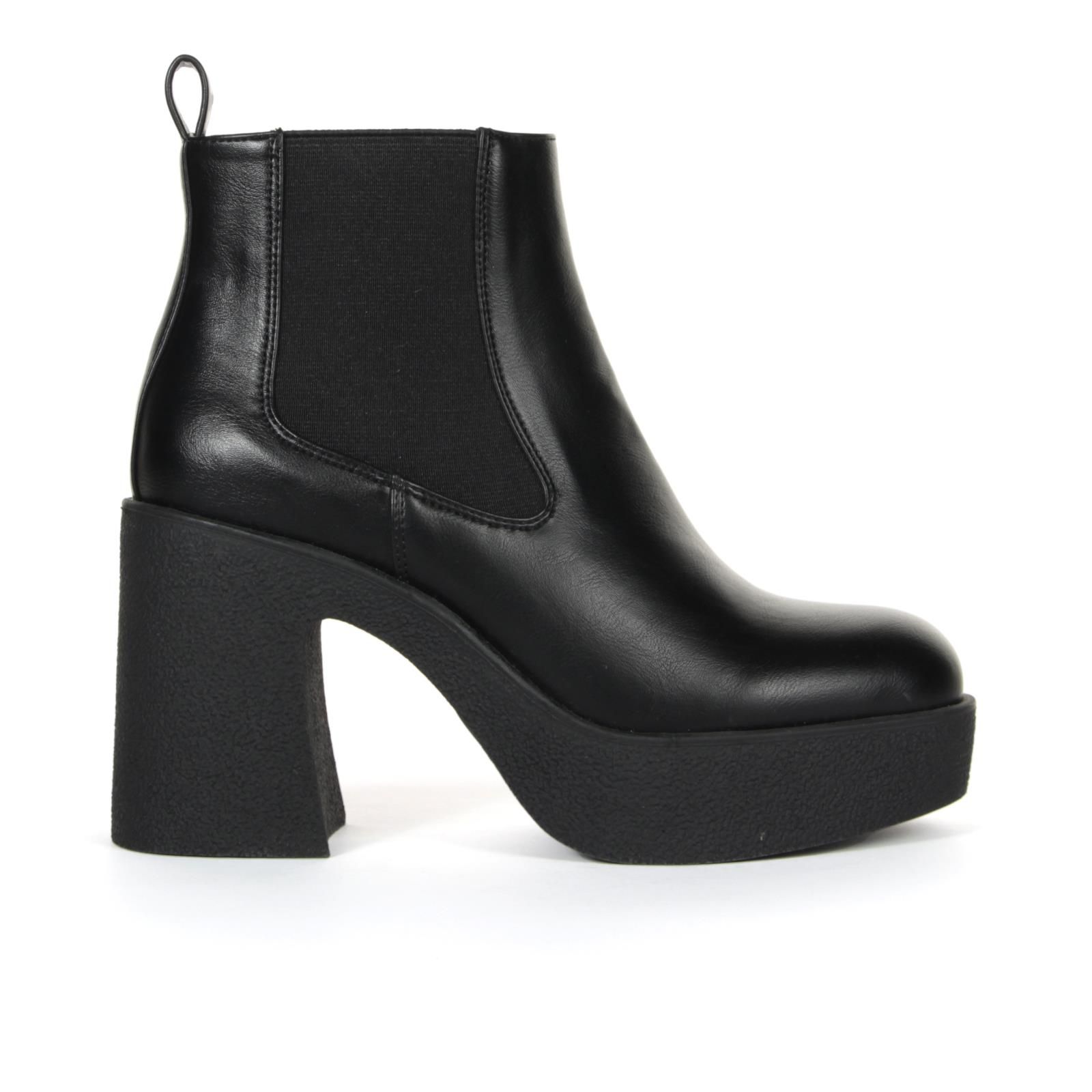 Stivaletti Donna Con Tacco Alto A Blocco – Chelsea Boots Con Zip, Punta Rotonda, Plateau, Taglie 34-48, Materiale Sintetico
