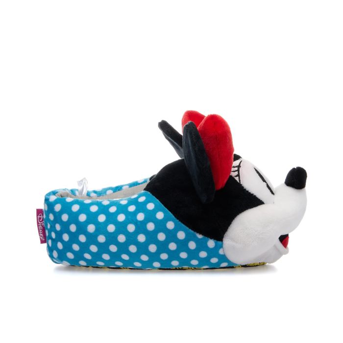 Babucce azzurre da casa a pois con minnie