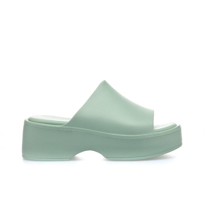 Ciabatte verdi con suola platform