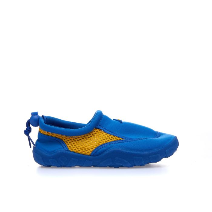 Scarpe bimbo azzurre da scoglio con suola in gomma