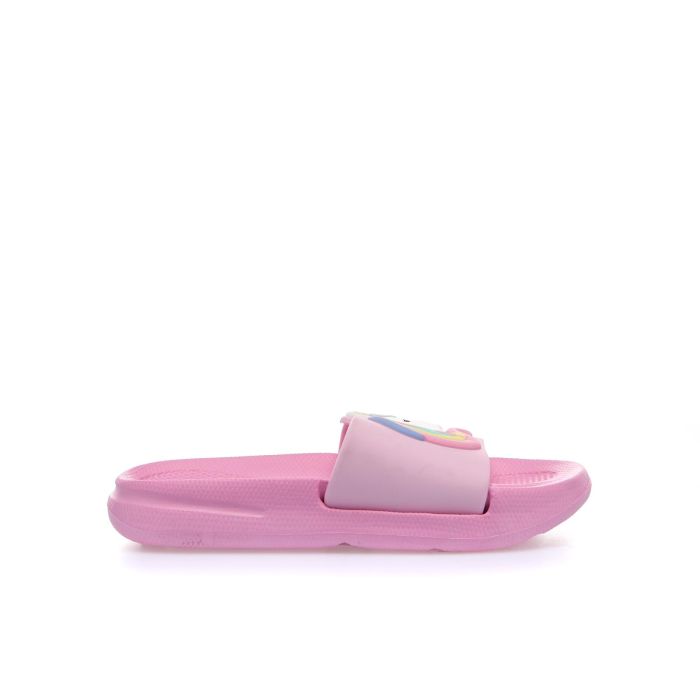 Ciabatte bimba rosa da mare in gomma con unicorno
