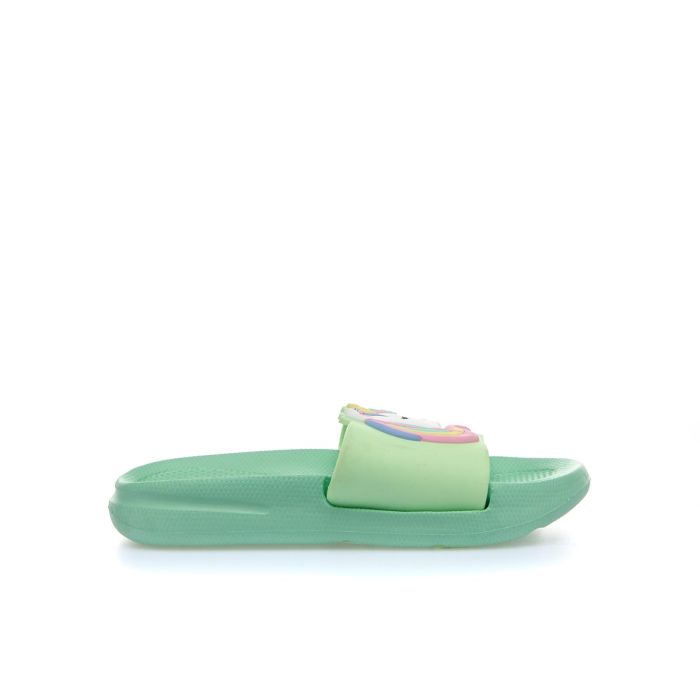Ciabatte bimba verdi da mare in gomma con unicorno