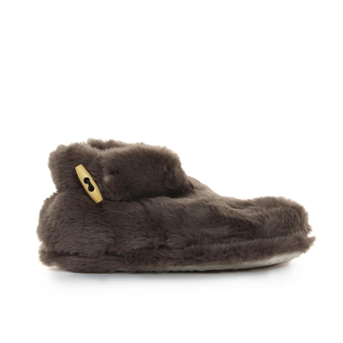 Pantofole casa marroni da donna in peluche