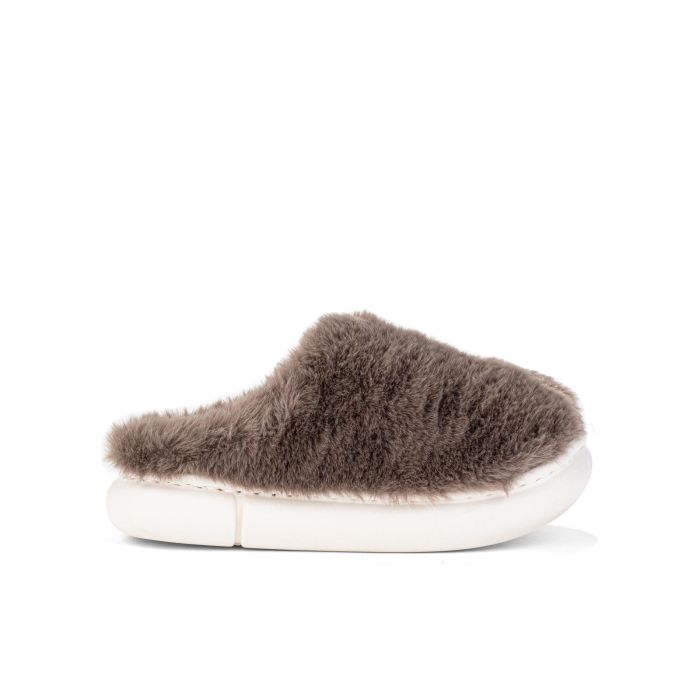 Ciabatte casa beige da bimba in peluche
