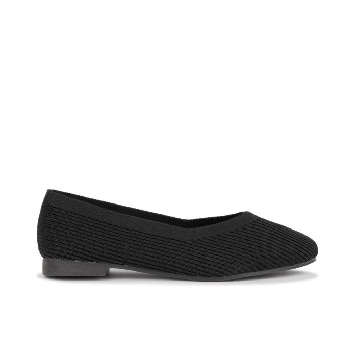 Ballerina nera da donna in tessuto elasticizzato
